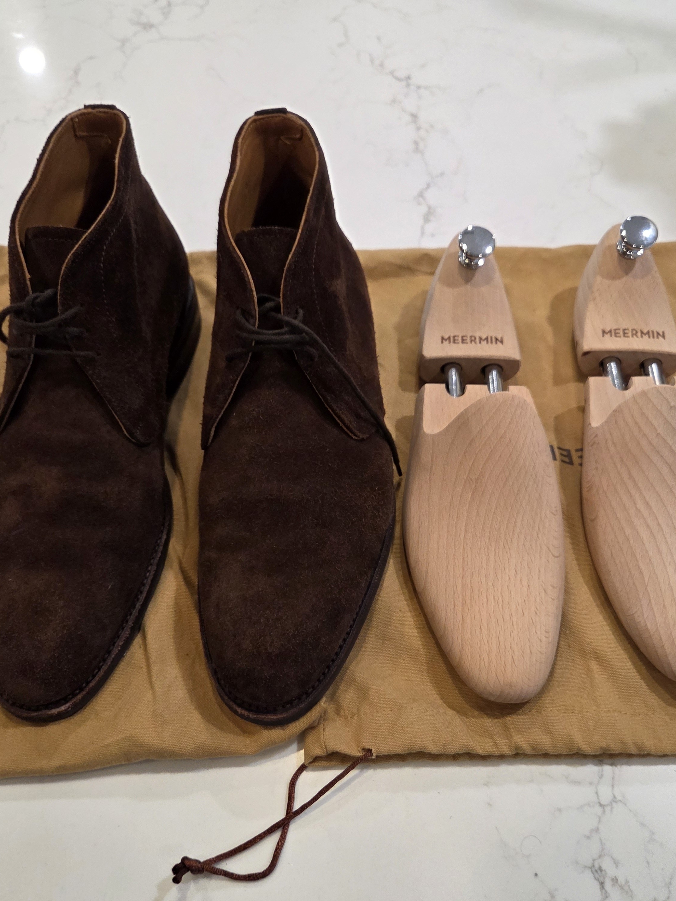 Meermin Men’s Chukka Boots - Brown Suede - Size 8uk